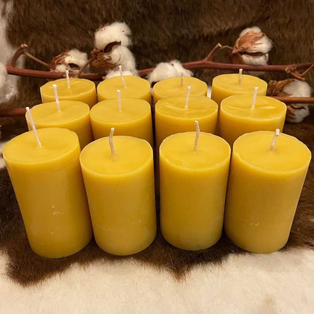 HotStar 12Pcs Candle in Pure Natural Beeswax 48x75 mm White Label