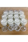 HotStar 12pcs Candle NEUTRAL in Pure Natural Soy Wax Glass mm72x92h White Label, 30-35 Hours