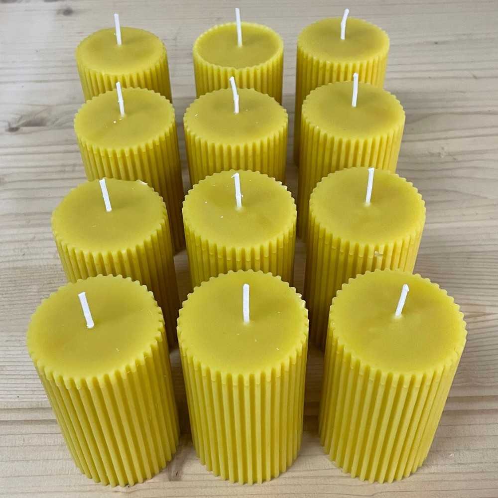 HotStar 12Pcs Candle in Pure Natural Beeswax 48x75 mm White Label