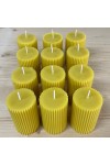 HotStar 12Pcs Candle in Pure Natural Beeswax 48x75 mm White Label