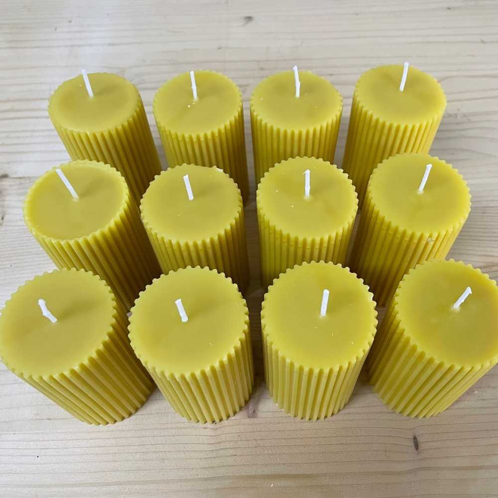 HotStar 12Pcs Candle in Pure Natural Beeswax 48x75 mm White Label