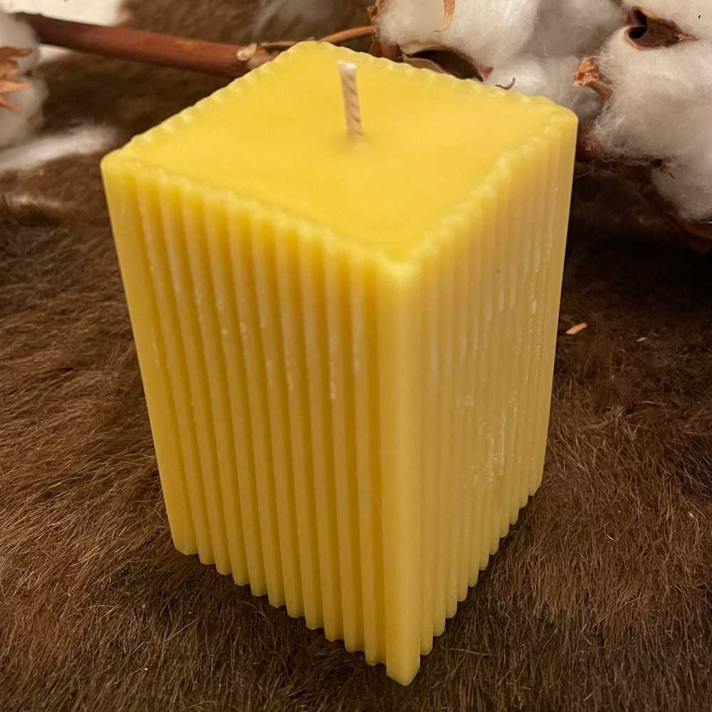 HotStar 12Pcs Candle in Pure Natural Beeswax 50x50x80 mm White Label