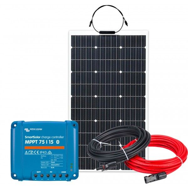 Pannello Solare Fotovoltaico Flessibile 12V 150W kit Camper + SmartSolar MPPT 15A + Kit Cavi