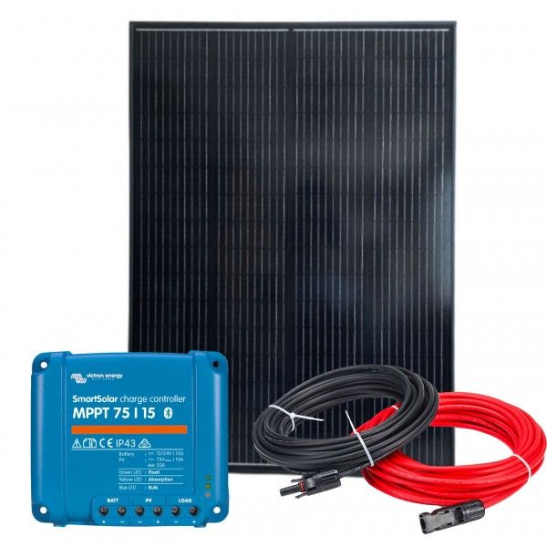 Pannello Solare Fotovoltaico 12V 150W kit Camper + SmartSolar MPPT 15A + Kit Cavi