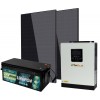 Kit Fotovoltaico Off Grid Baita Casa 24V 800W con Inverter 3kVA Batteria LiFePO4 2.56kWh