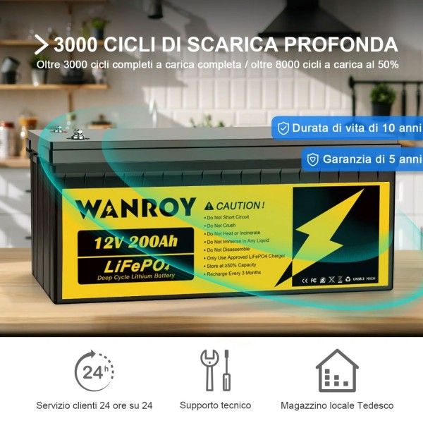 Impianto Fotovoltaico 24V 3.2kW Kit Off Grid Baita Casa con Inverter 3.6kW Batteria LiFePO4 5120Wh