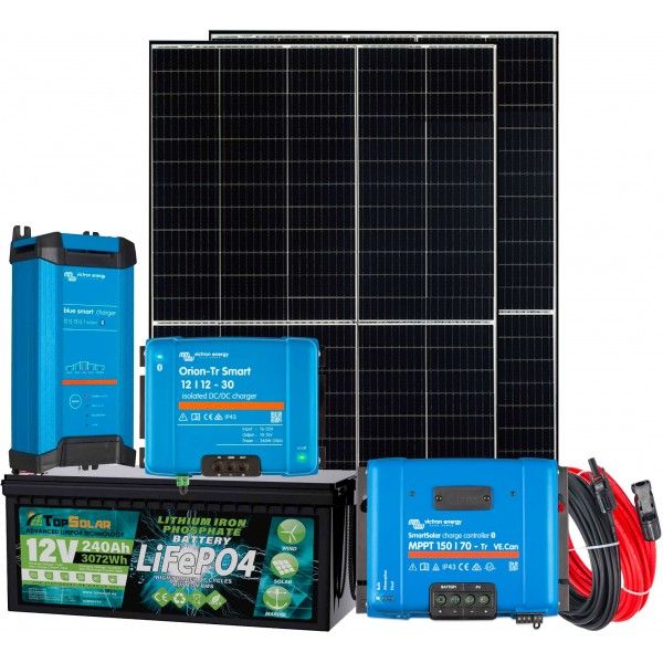 12V 820W All-in-One 3072Wh Storage M1 Photovoltaic Kit to power Camper Boat