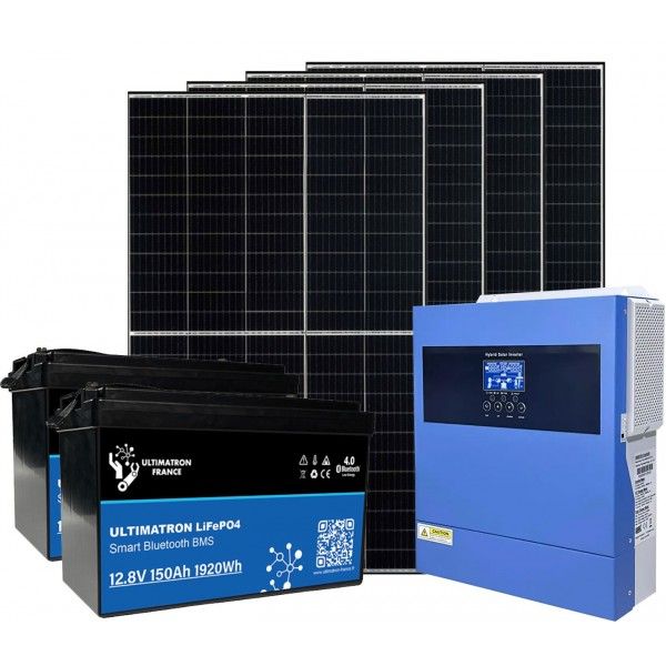 24V 1.6kW Photovoltaic Kit with 3.6kW Inverter and 3.84Kwh LiFePo4 Batteries