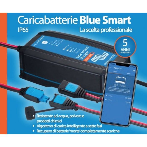 Victron Blue Smart Charger 12/25 Caricabatterie Portatile IP65 12V 25A con Bluetooth