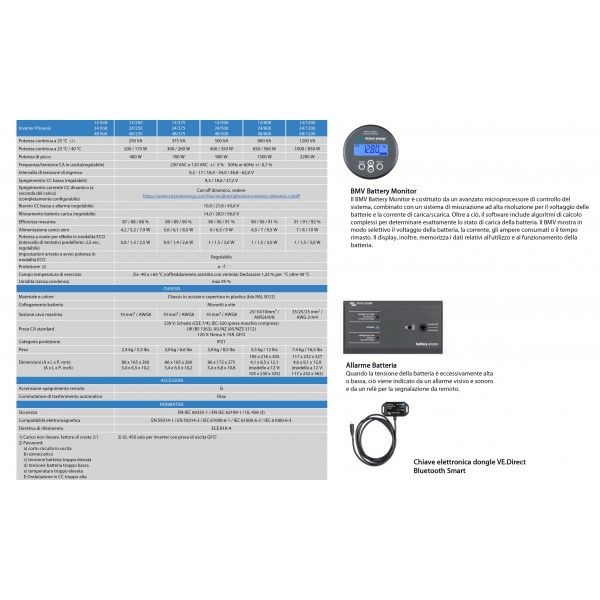 Victron Phoenix 24/800 VE.Direct 24V 800VA Inverter ad onda pura sinusoidale