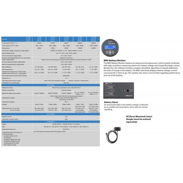 Victron Phoenix 24/1200 VE.Direct 24V 1200VA Inverter ad onda pura sinusoidale