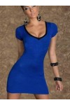 Sexy Mini abito con chiusura a corsetto Zig Zag sulla schiena Blu