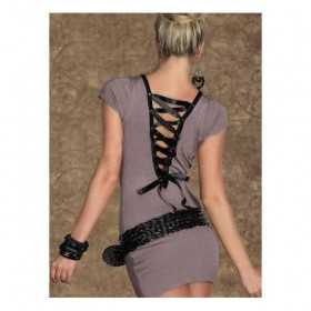 Sexy Mini dress with Zig Zag corset closure on back Light Purple One Size