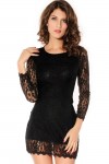 Black Lace cocktail dress with long sleeves